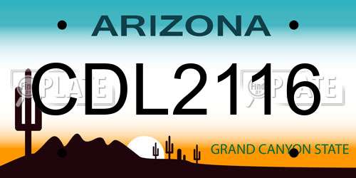 CDL2116 Arizona License Plate