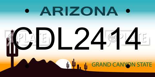 CDL2414 Arizona License Plate