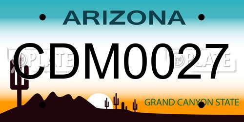CDM0027 Arizona License Plate