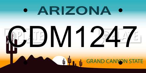 CDM1247 Arizona License Plate
