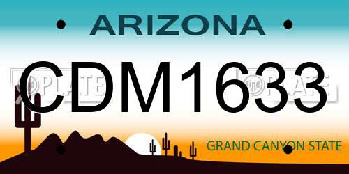 CDM1633 Arizona License Plate
