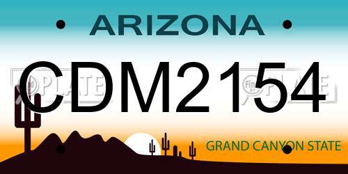 CDM2154 Arizona License Plate