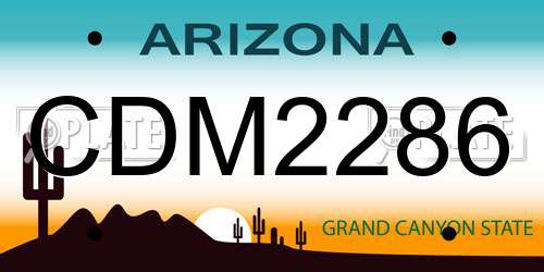 CDM2286 Arizona License Plate