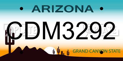 CDM3292 Arizona License Plate