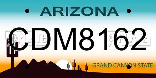 CDM8162 Arizona License Plate