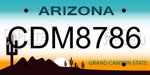 CDM8786 Arizona License Plate