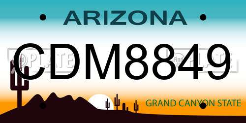CDM8849 Arizona License Plate
