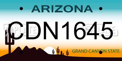 CDN1645 Arizona License Plate