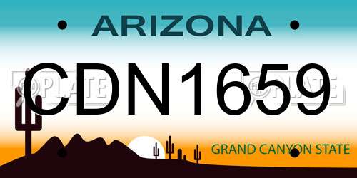 CDN1659 Arizona License Plate