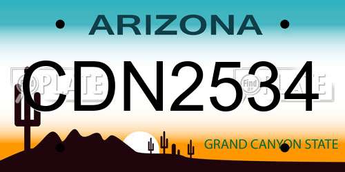 CDN2534 Arizona License Plate