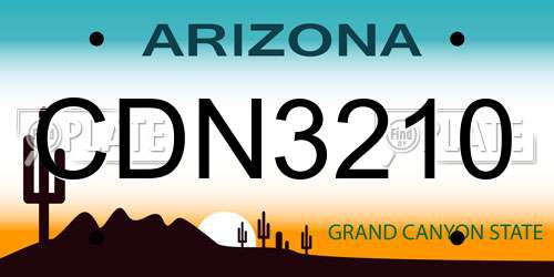 CDN3210 Arizona License Plate