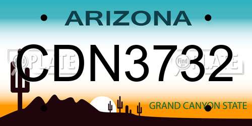 CDN3732 Arizona License Plate