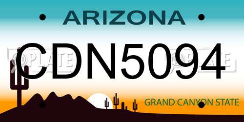 CDN5094 Arizona License Plate