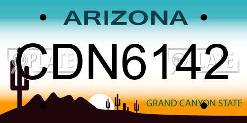 CDN6142 Arizona License Plate