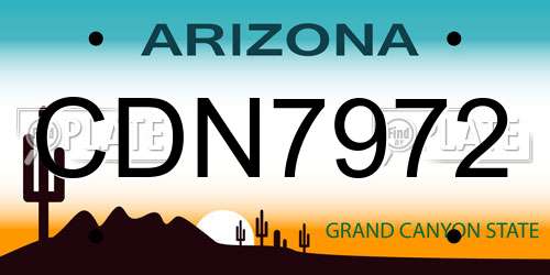 CDN7972 Arizona License Plate