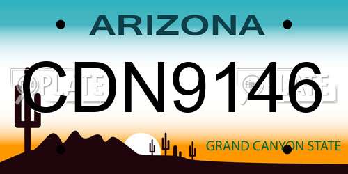 CDN9146 Arizona License Plate