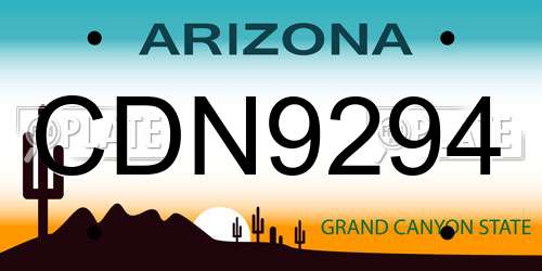 CDN9294 Arizona License Plate