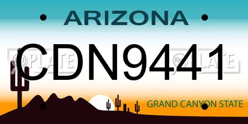 CDN9441 Arizona License Plate