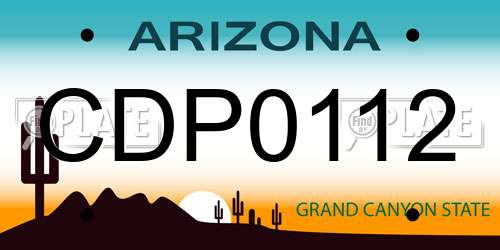 CDP0112 Arizona License Plate