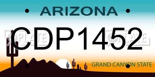 CDP1452 Arizona License Plate