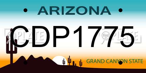 CDP1775 Arizona License Plate