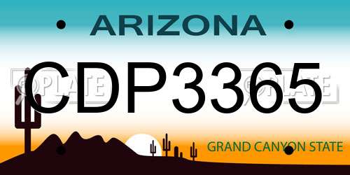CDP3365 Arizona License Plate