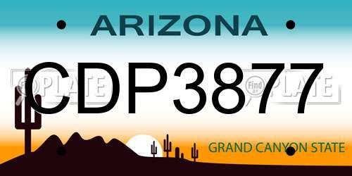 CDP3877 Arizona License Plate