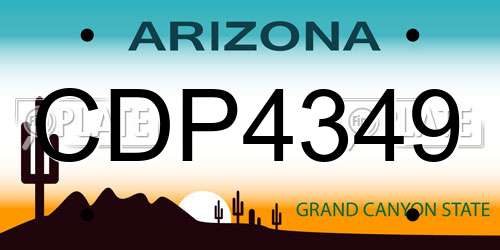 CDP4349 Arizona License Plate