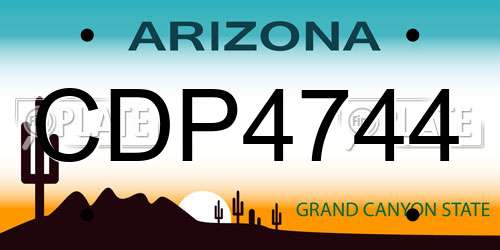 CDP4744 Arizona License Plate
