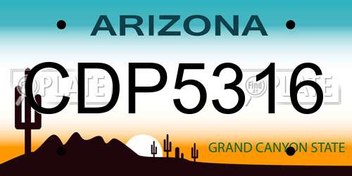 CDP5316 Arizona License Plate
