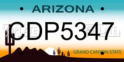 CDP5347 Arizona License Plate