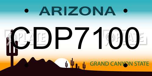 CDP7100 Arizona License Plate