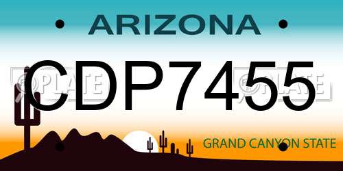 CDP7455 Arizona License Plate
