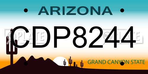 CDP8244 Arizona License Plate