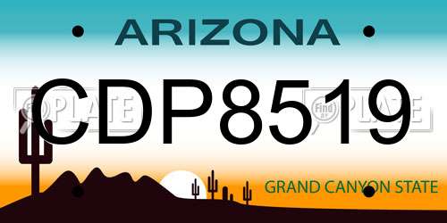 CDP8519 Arizona License Plate