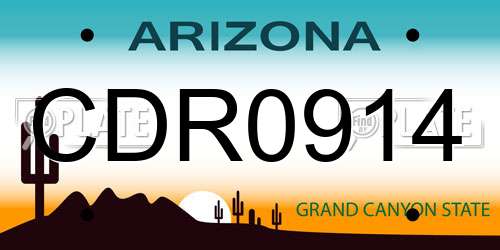 CDR0914 Arizona License Plate