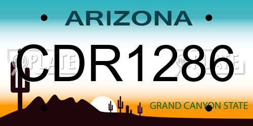 CDR1286 Arizona License Plate