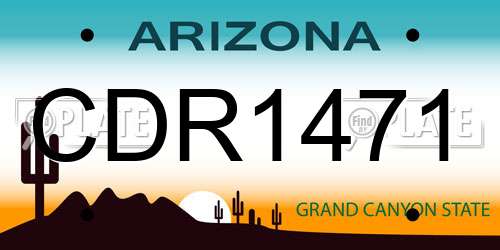 CDR1471 Arizona License Plate