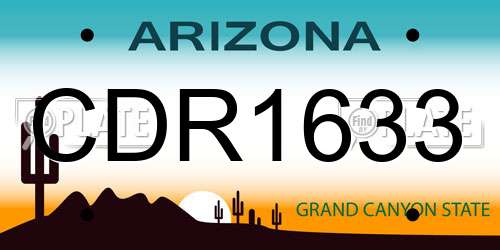 CDR1633 Arizona License Plate