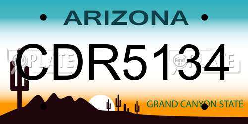 CDR5134 Arizona License Plate