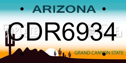 CDR6934 Arizona License Plate