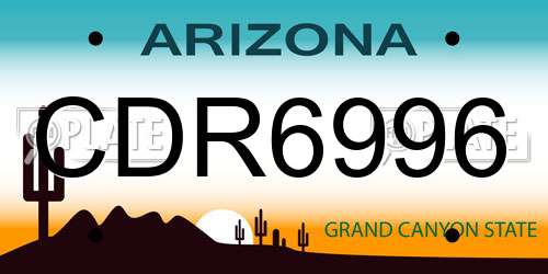 CDR6996 Arizona License Plate