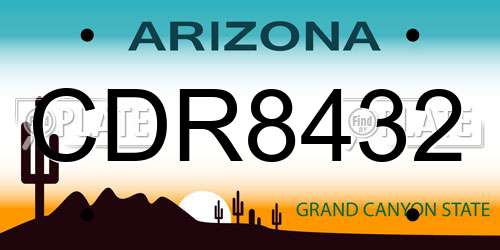 CDR8432 Arizona License Plate
