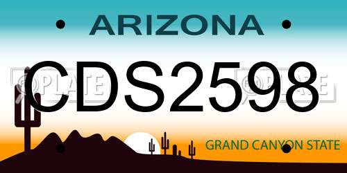 CDS2598 Arizona License Plate