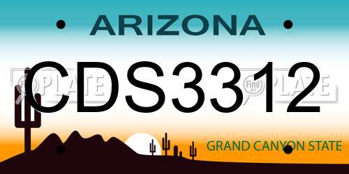 CDS3312 Arizona License Plate