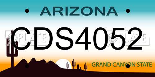 CDS4052 Arizona License Plate