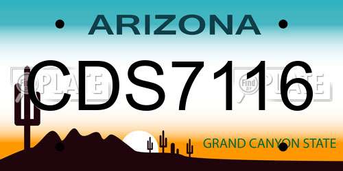 CDS7116 Arizona License Plate