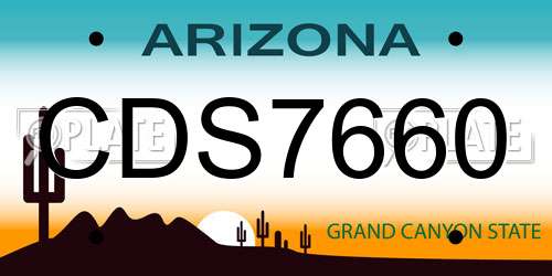 CDS7660 Arizona License Plate