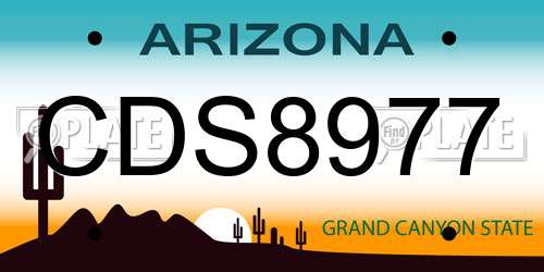 CDS8977 Arizona License Plate