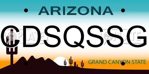 CDSQSSG Arizona License Plate
